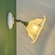Vintage frosted glass lampshade wall light
