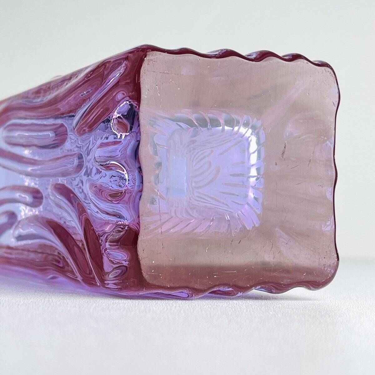 Vintage Textured Murano Glass Vase Tronchi, Italy, 1970s