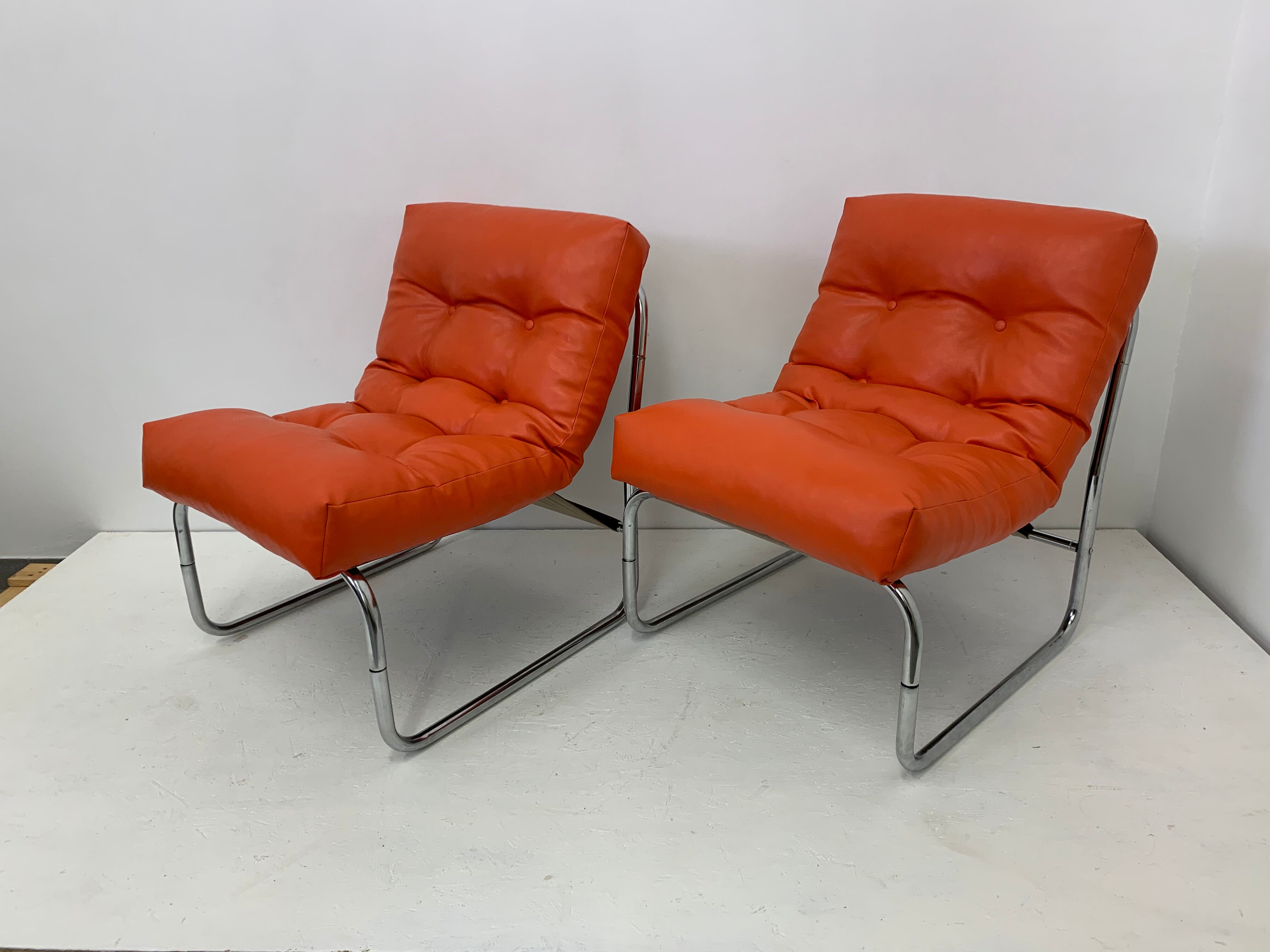 Pair of lounge chairs by Gillis Lundgren for Ikea, model “Pixi”, 1970s