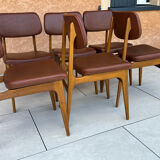 Set of 6 vintage Scandinavian dining chairs from the 1970s.