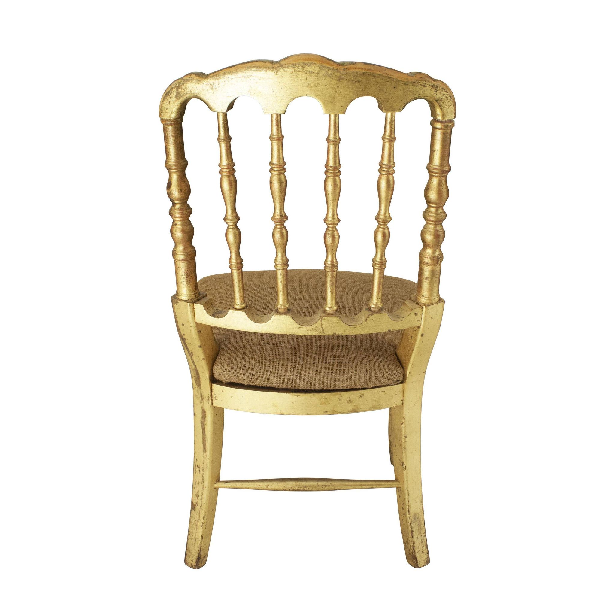 Chaise de style Chiavari en feuille d'or Tiffany, France, vers les années 1960.