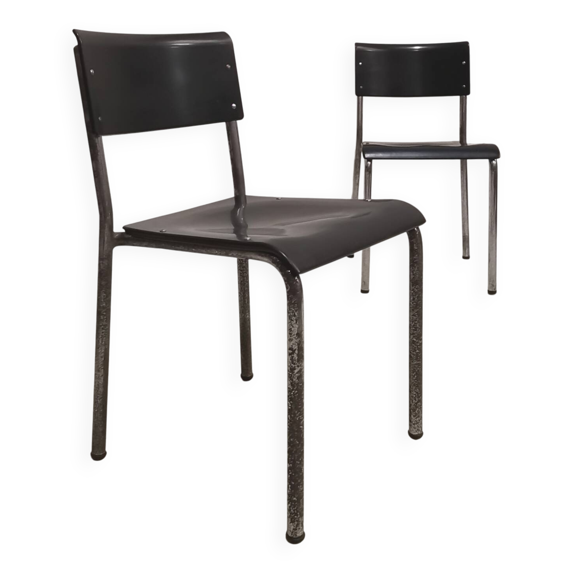 Pair of René Herbst style chairs, Art Deco design 1940