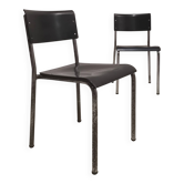 Pair of René Herbst style chairs, Art Deco design 1940