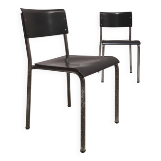 Paire de chaises style René Herbst, design Art Déco 1940