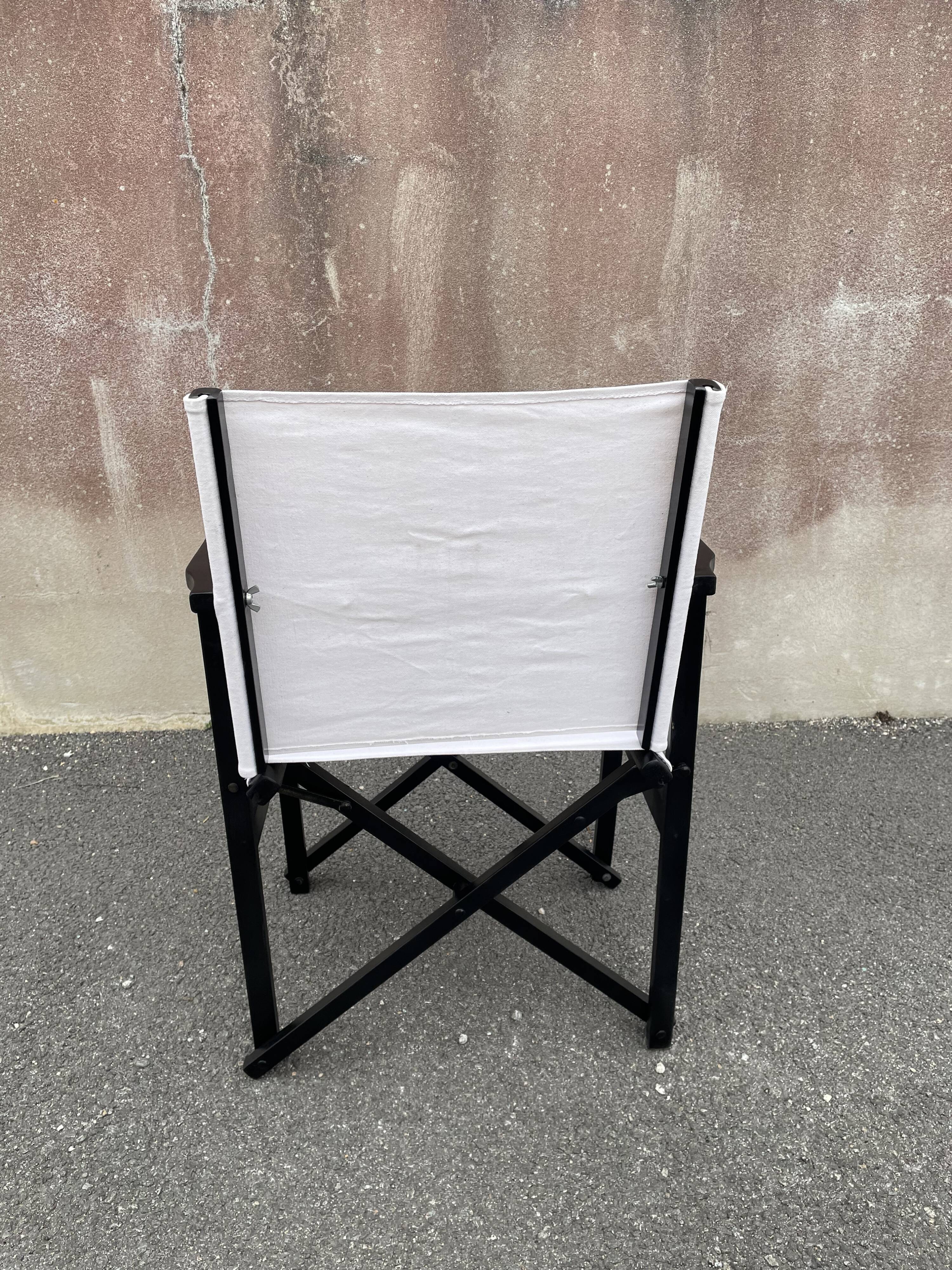 Foldable Steward's chair in wood painted black