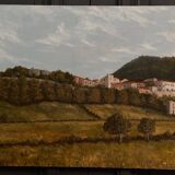 Oil on canvas by Michèle Culpo June 85 mountain landscape 20th century