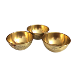 Set of 3 bowls in orient chiseled brass