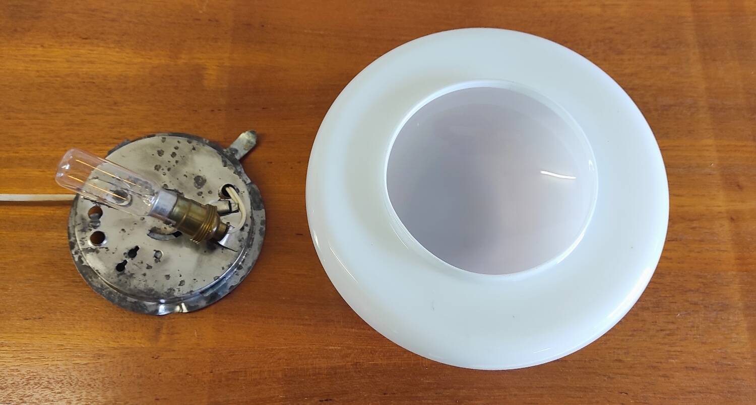 Opaline globe ceiling light 25 cm - 50s/60s