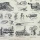 Old engraving 1898, Agriculture (harvest), farm, tools • Original and vintage lithograph