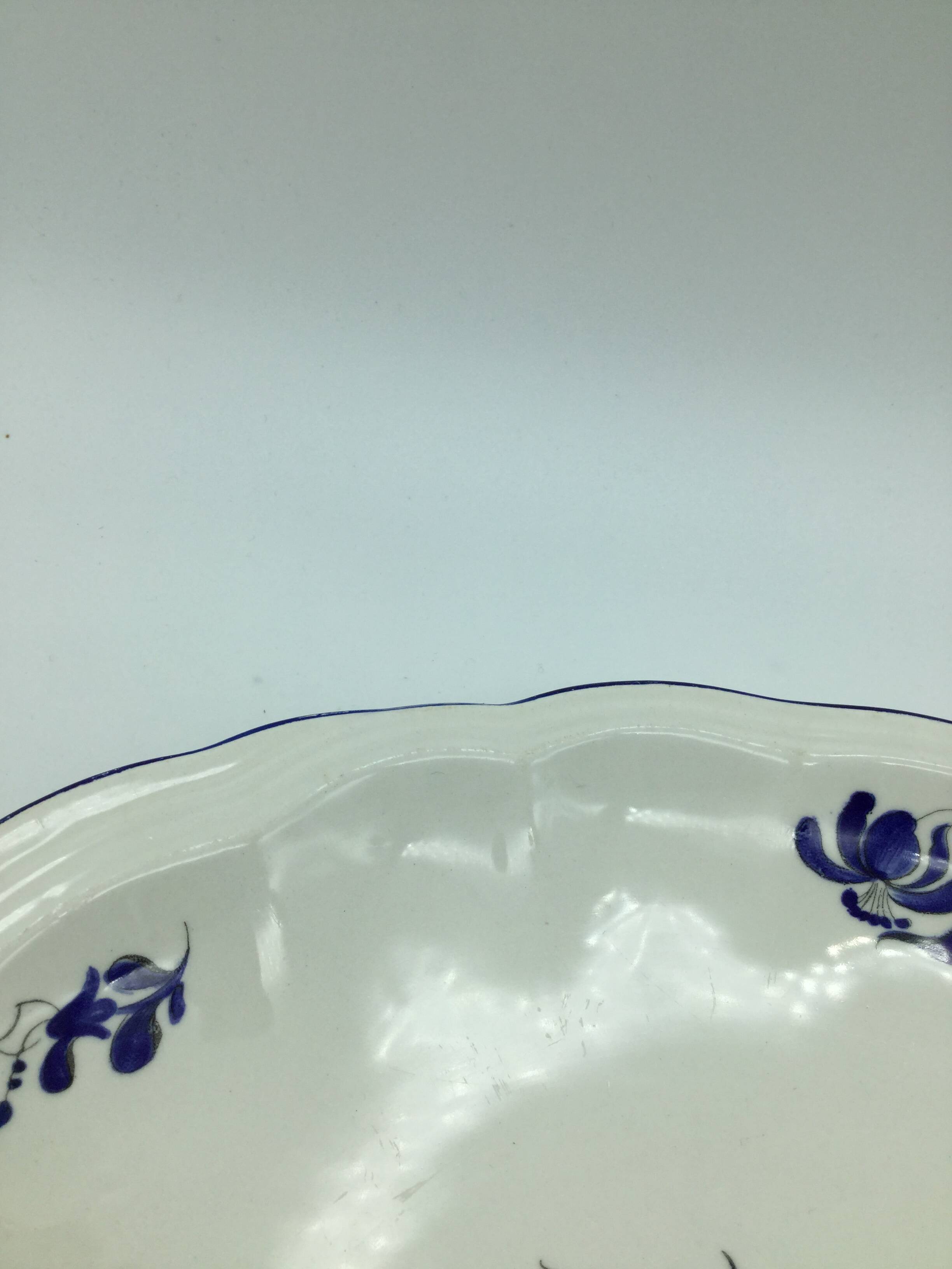 Large blue fire plate 28 cm, Lunéville tradition
