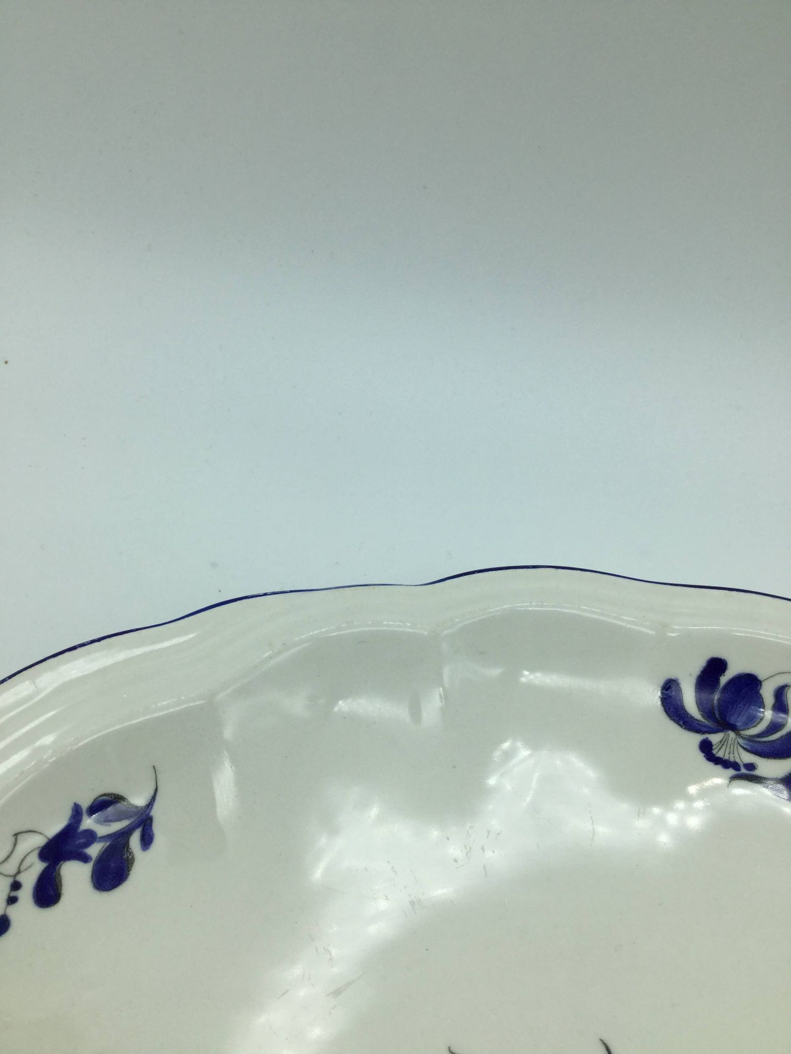Large blue fire plate 28 cm, Lunéville tradition