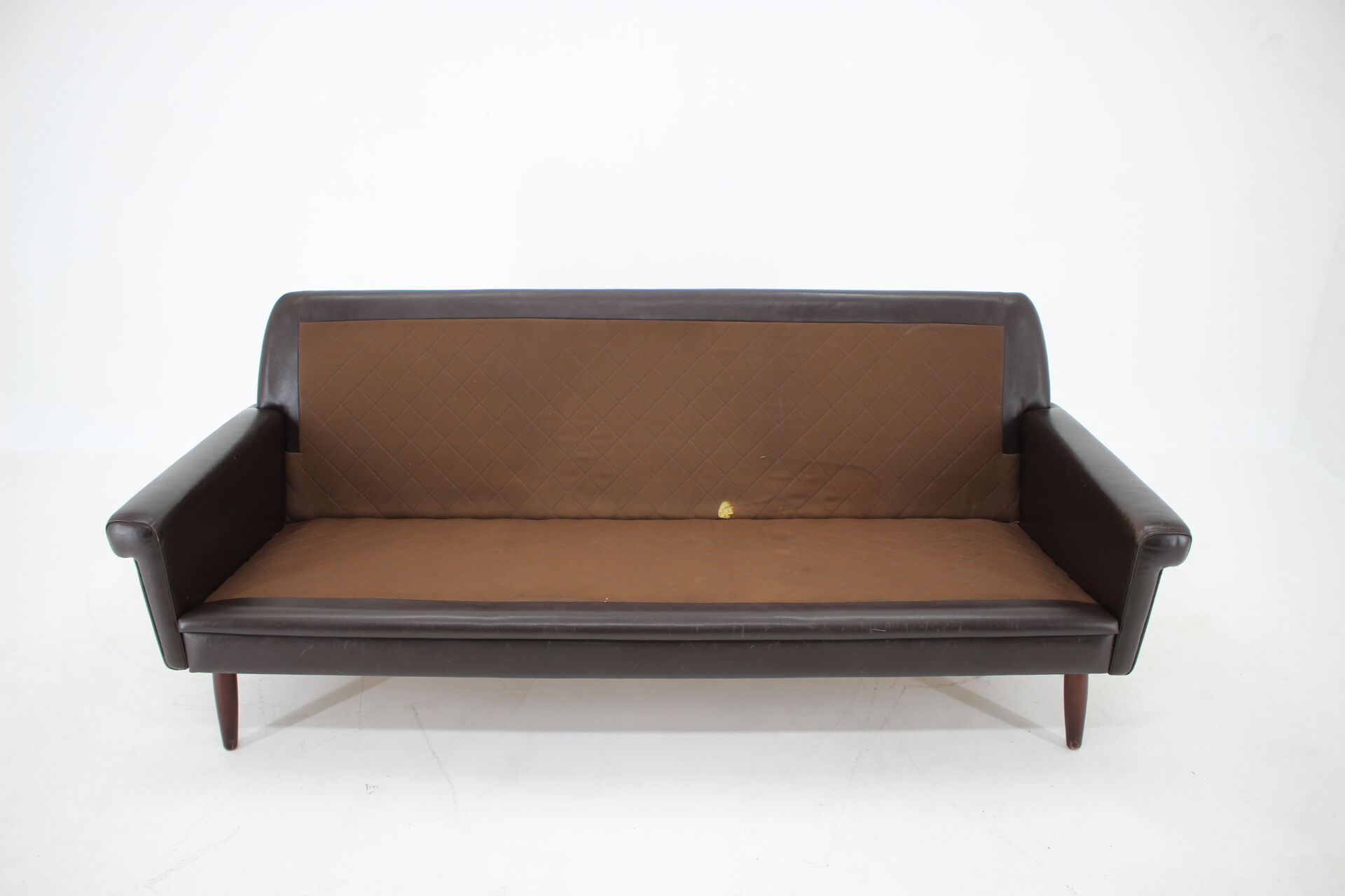 1970s Danish 3-seater sofa in dark brown leather