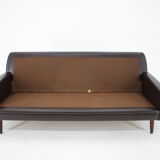 1970s Danish 3-seater sofa in dark brown leather