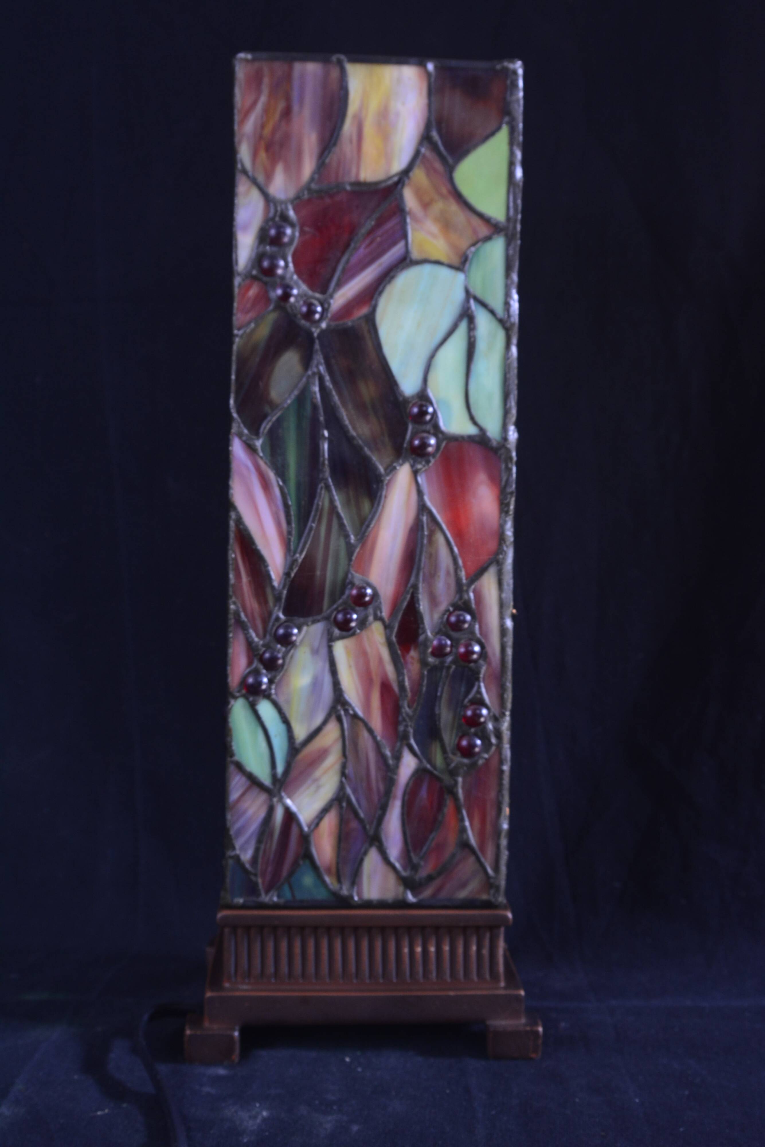 Stained glass lamp in the style of Tiffany