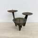 Modernist sculptural brutalist solid bronze metal candleholder, France, 1960s