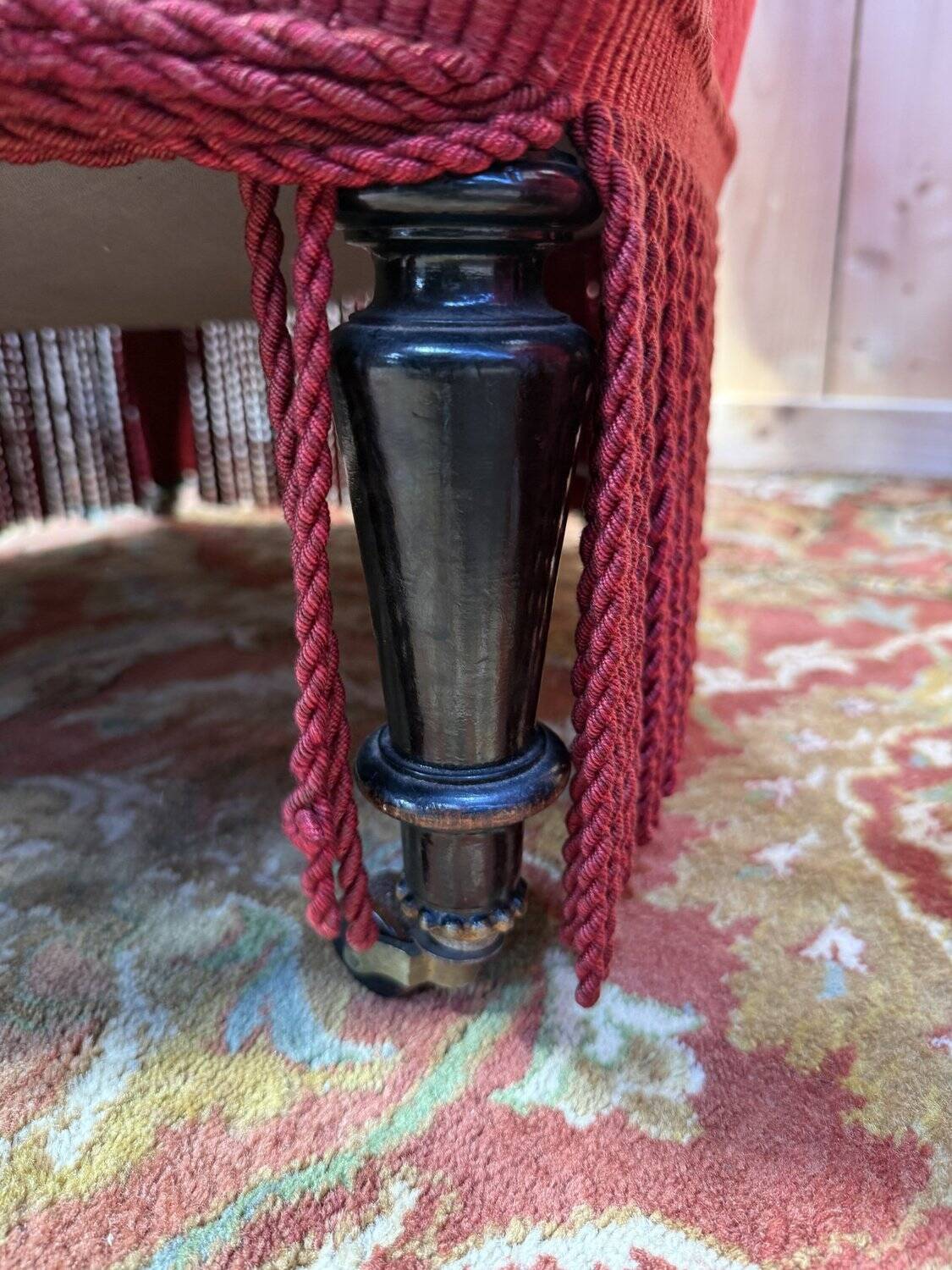 Pair of armchairs - bergères - Napoleon III pouf