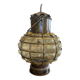 Antique Ankerlift lamp in amber glass and patinated brass