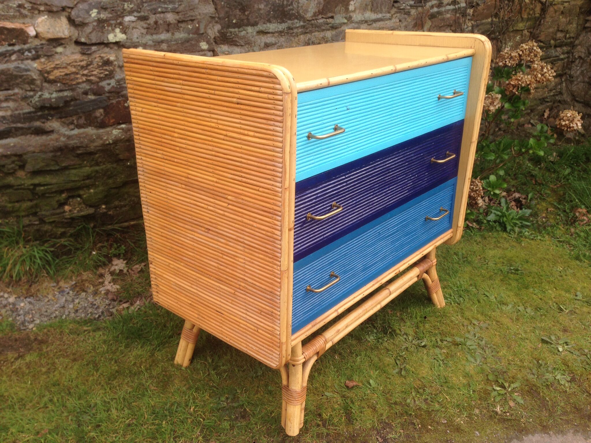 Vintage bamboo dresser