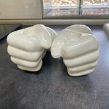 Old handmade candle holders
