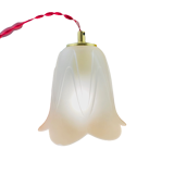 Walking lamp or suspension opaque globe shape of Art Deco flower