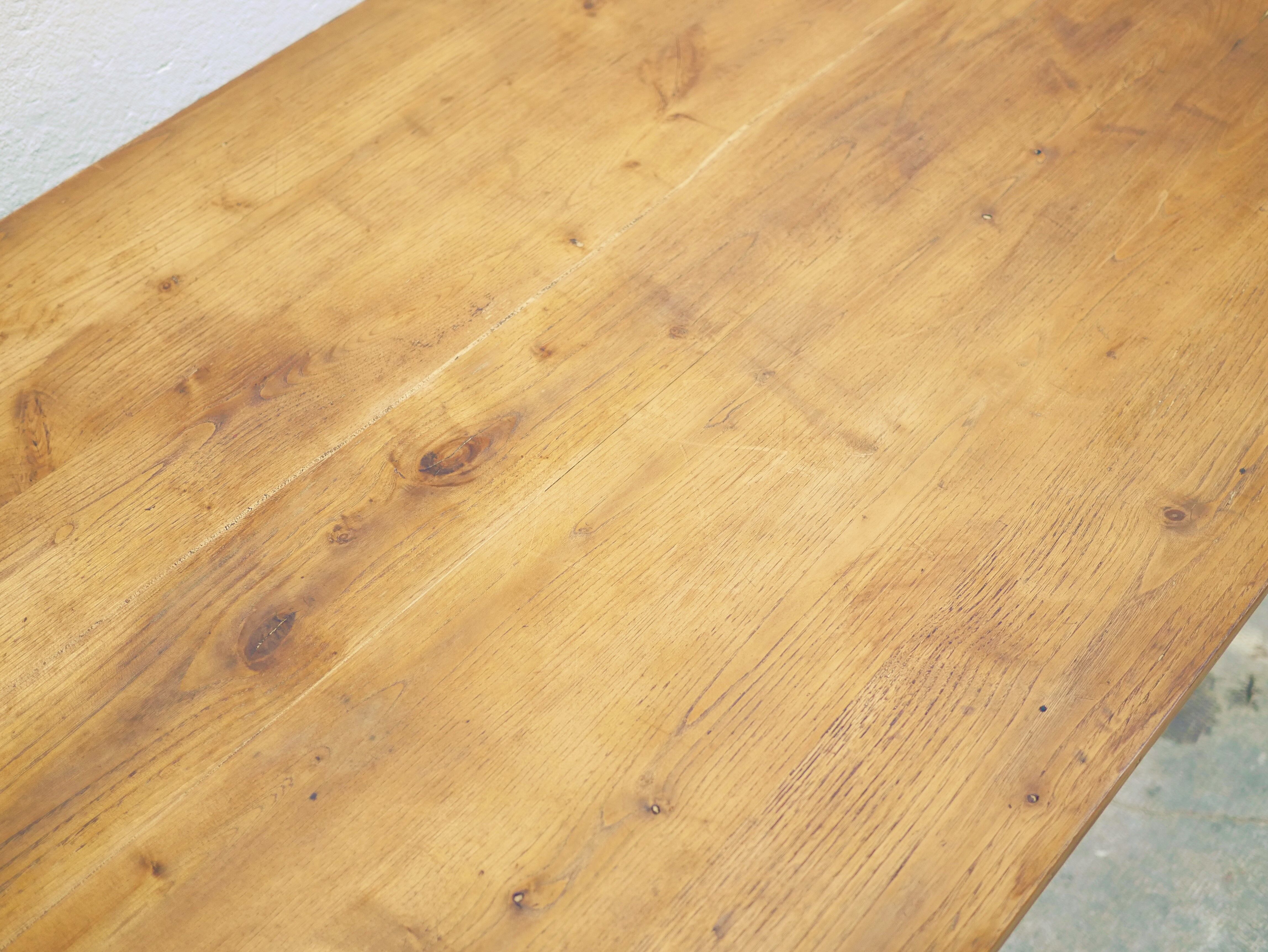 Vintage wooden farmhouse dining table