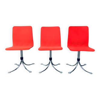 Mid-Century Dutch Steel Dining Chairs from Brabantia, 1970s, Set of 3