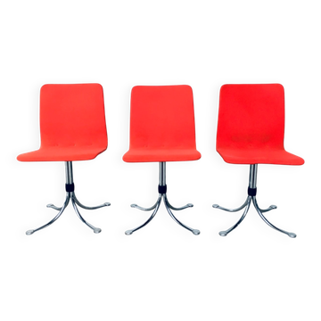 Mid-Century Dutch Steel Dining Chairs from Brabantia, 1970s, Set of 3