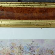 Frame in marbled gilded wood with glass 57.50 x 42.50 cm
