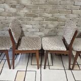 Set of 4 vintage Scandinavian teak chairs from the 1960s.