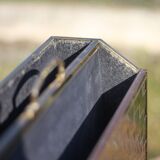 Vintage magazine rack, two-tone woven brass magazine rack, book storage