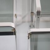 3 Seventies aluminium glass nesting tables