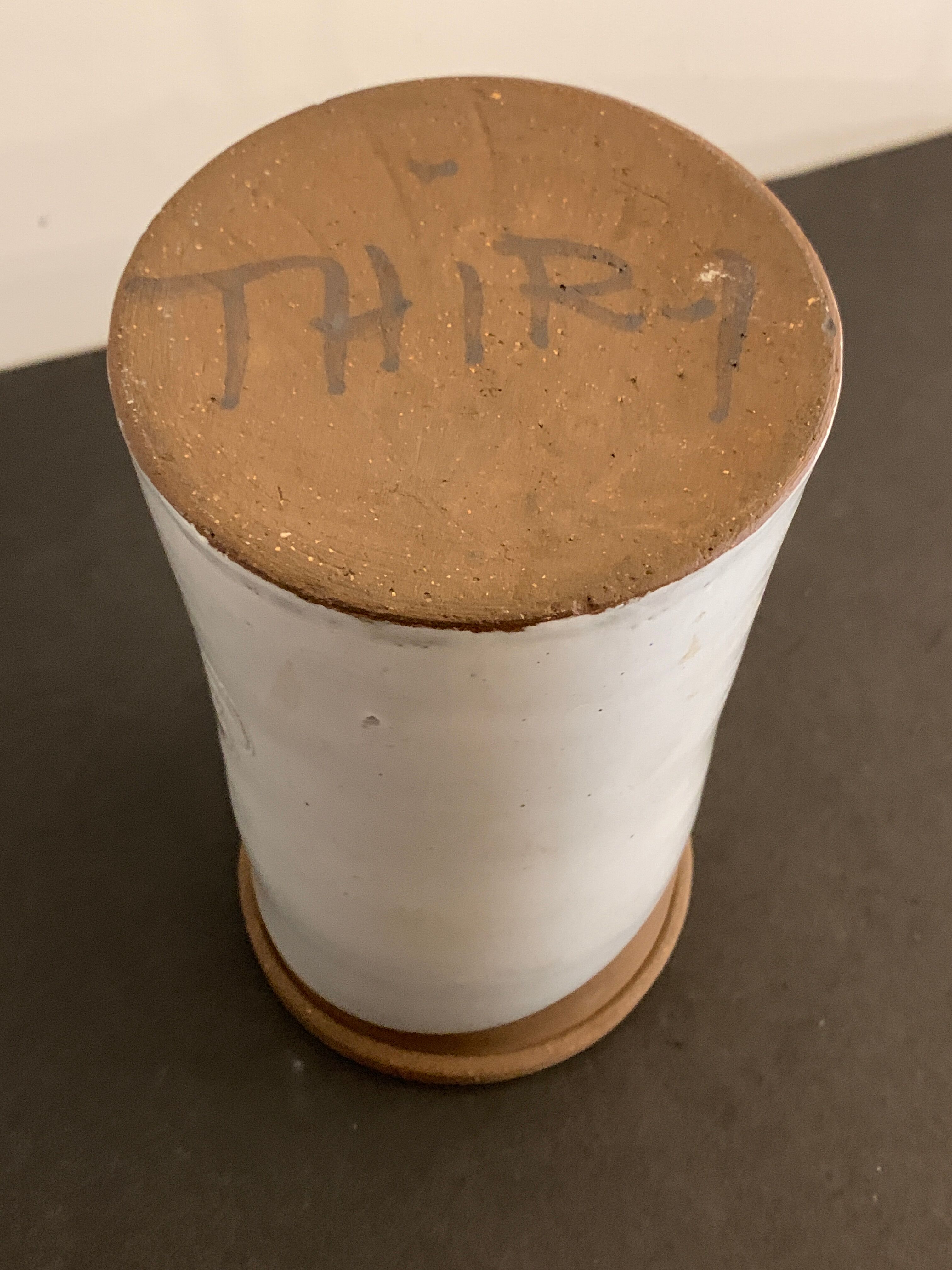 Bottle holder or refresher Albert Thiry, in glazed ceramic Vallauris, thistle decoration, 1960