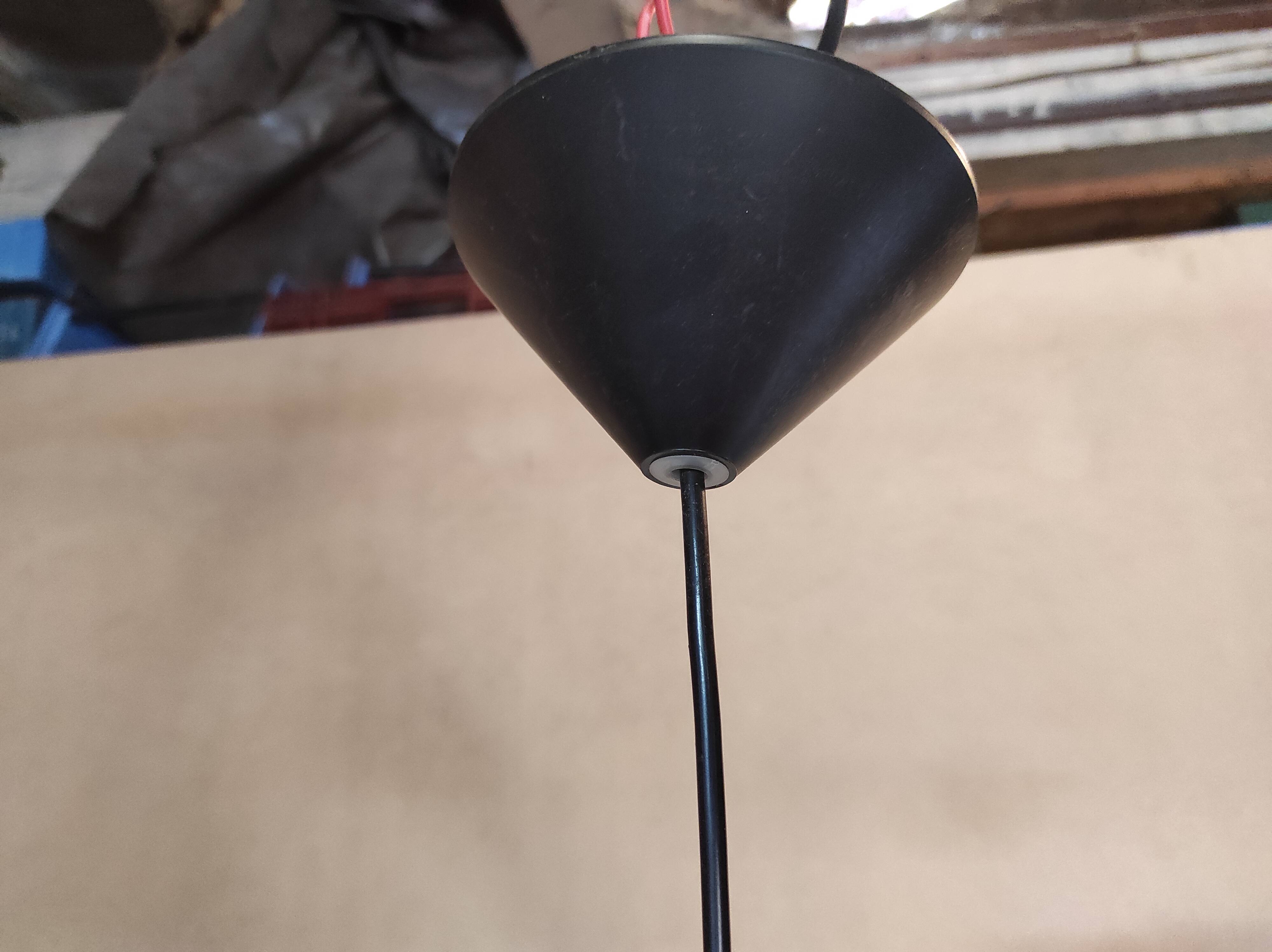 Lampe suspension vintage en verre marron transparent ondulé
