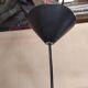 Lampe suspension vintage en verre marron transparent ondulé
