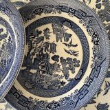 Hollow earthenware plates Churchill Willow Blue