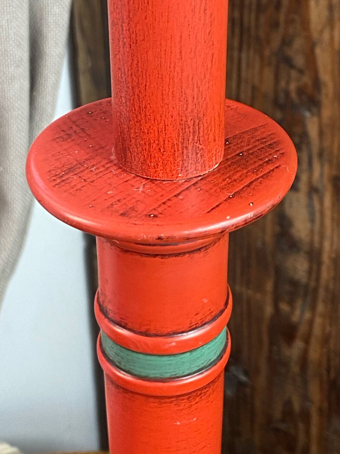 Bamboo-style wooden lamp