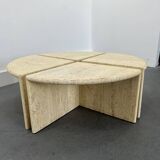 Italian Travertine Coffee or Side Tables, 1970s, Set of 4