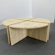 Tables Basses ou d'Appoint en Travertin, Italie, 1970s, Set de 4