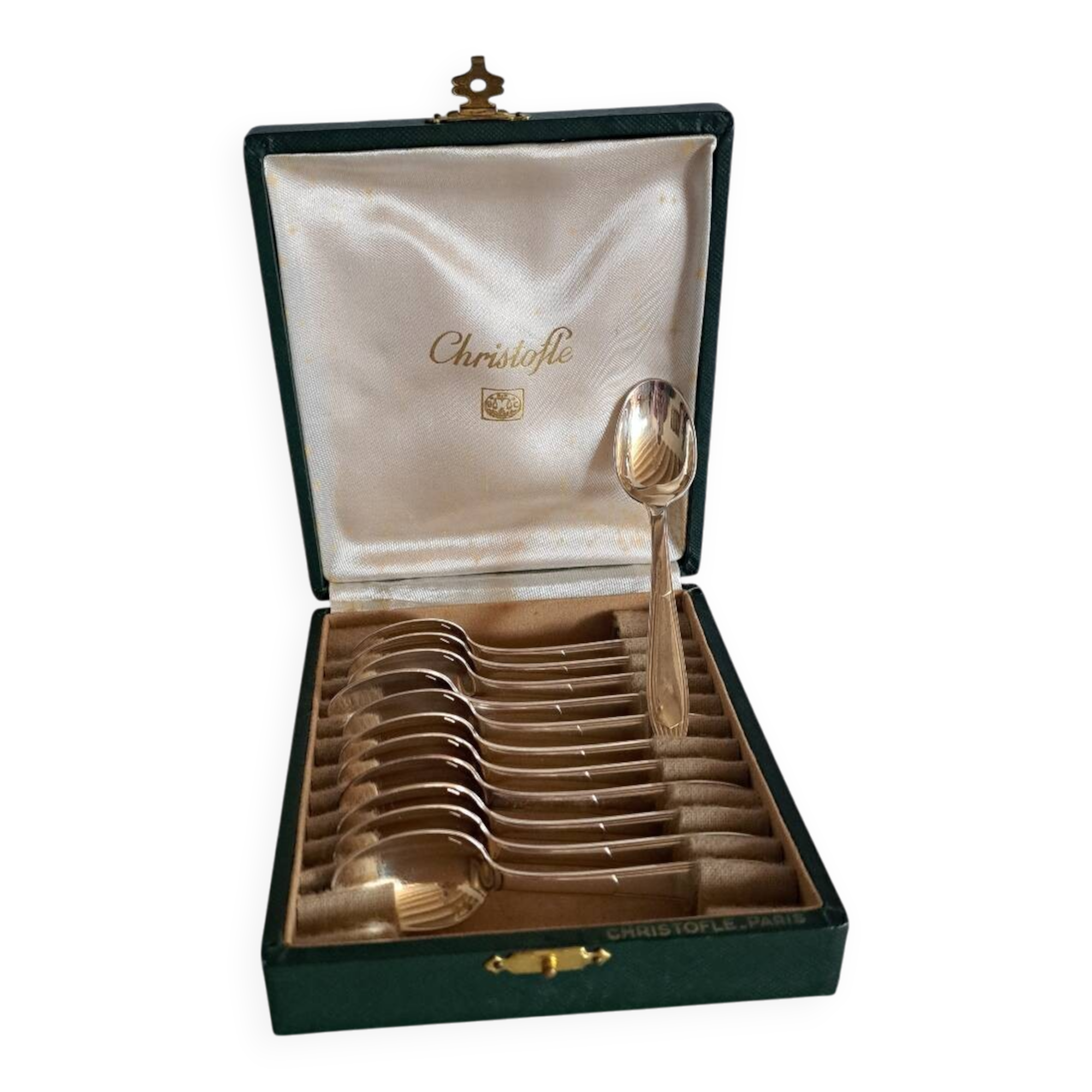 12 small mocha spoons. Christofle Paris.