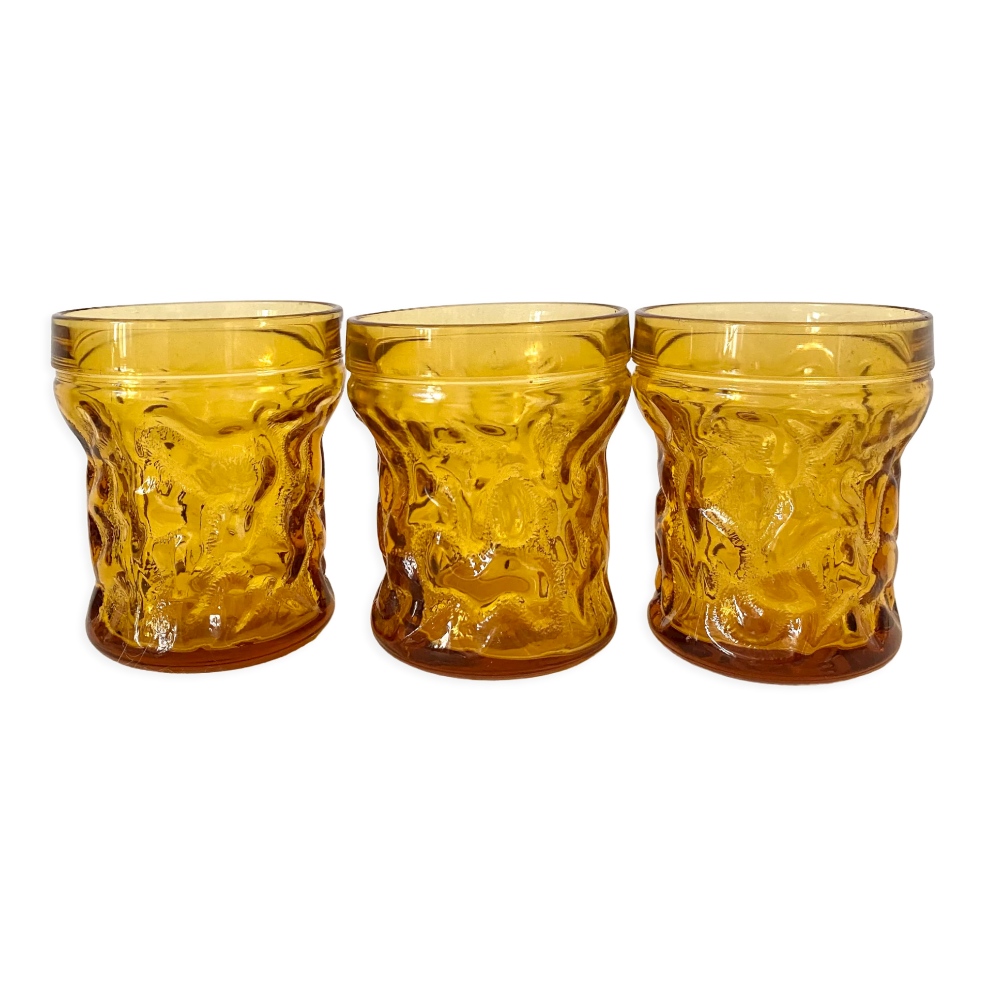 Vintage amber water glasses