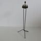 Minimalist tripod ashtray in black lacquered metal 50s 60s