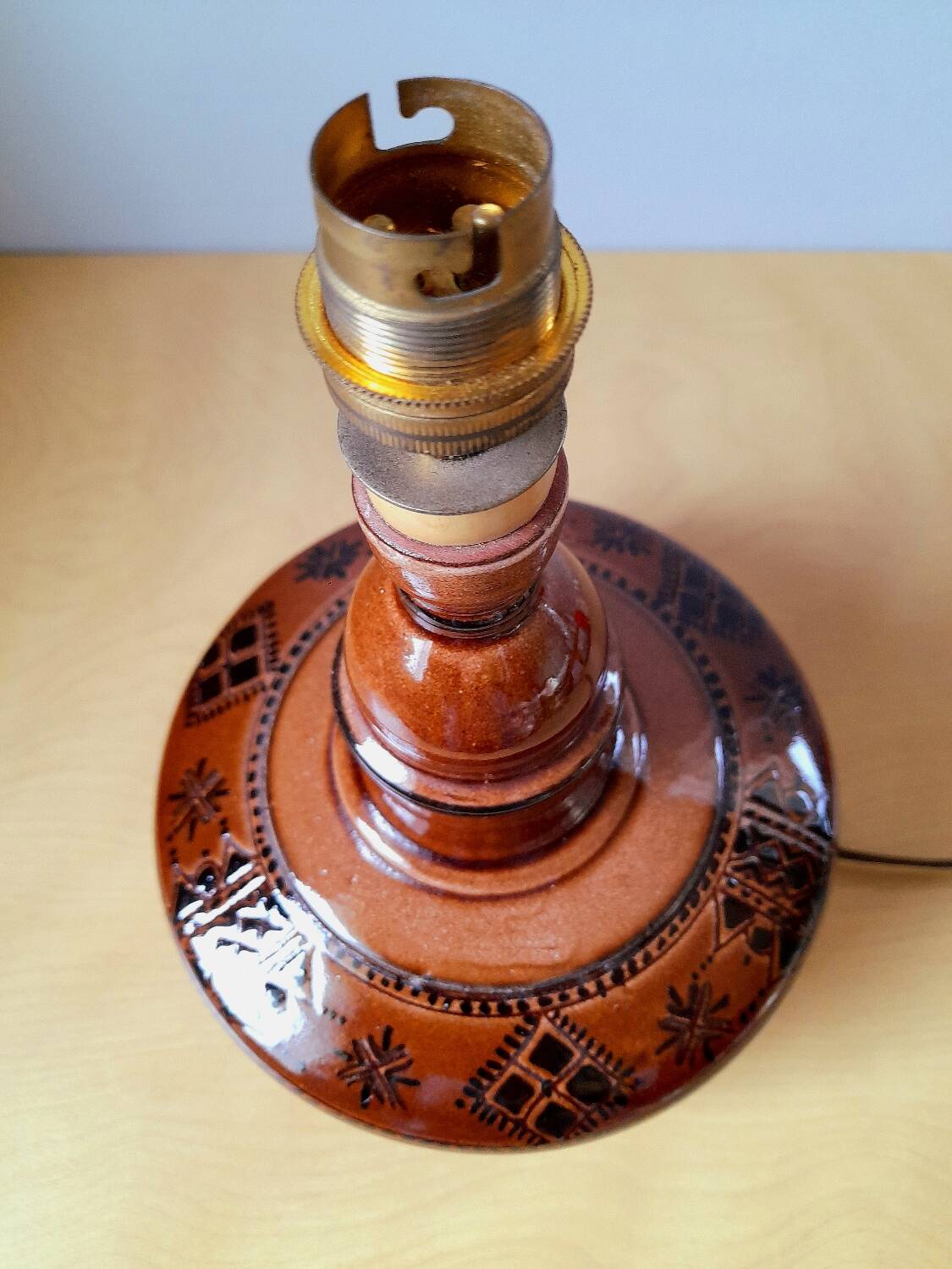 Lampe en céramique émaillée 60s