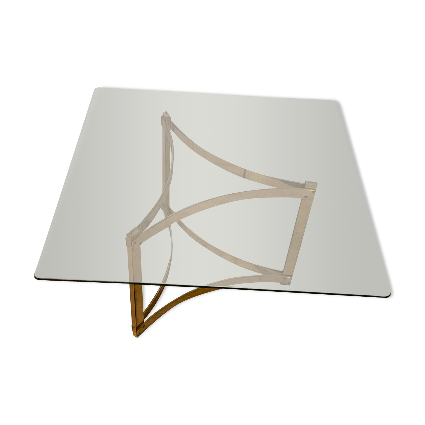 Gold metal coffee table, 1970s