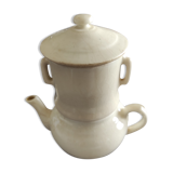 White teapot with filters old and complete p. Precious in Grigny