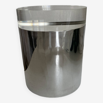 Silver metal and plexiglass ice bucket 1970 Space Age