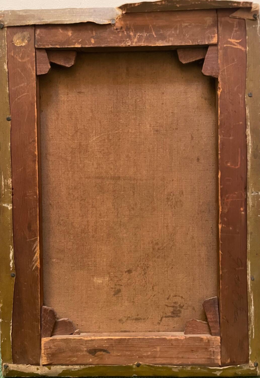 Old painting The beggar woman by G. De Saint Jean, 19th century