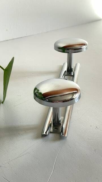 Vintage chrome metal coat stand