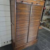 Solid oak double curtain filing cabinet