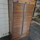 Solid oak double curtain filing cabinet