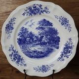 Set of 2 Sarreguemines flat plates, Romantic model, 25cm